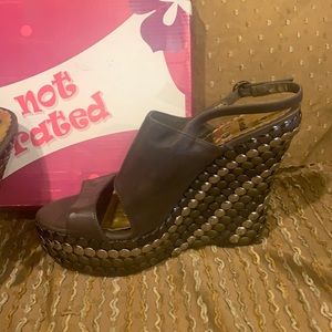 Wedge heel studded sandal